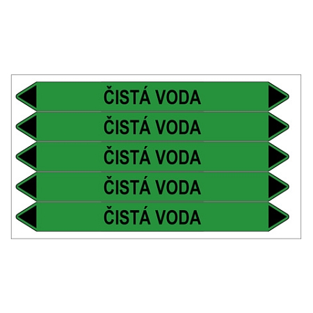Značení potrubí, čistá voda,5 ks, 150 × 12 mm